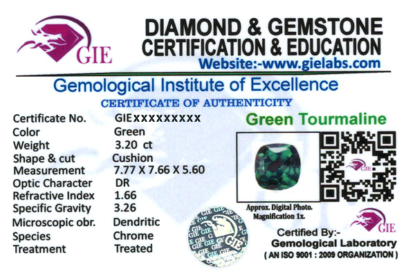 GIE Certificate with Hologram